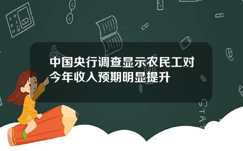 中国央行调查显示农民工对今年收入预期明显提升