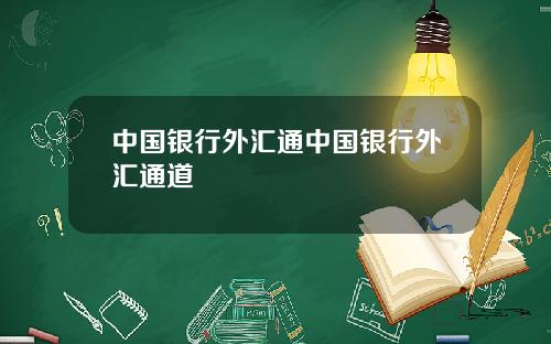 中国银行外汇通中国银行外汇通道