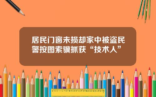 居民门窗未损却家中被盗民警按图索骥抓获“技术人”