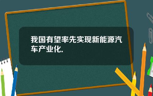 我国有望率先实现新能源汽车产业化.