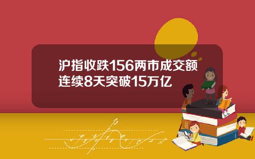 沪指收跌156两市成交额连续8天突破15万亿