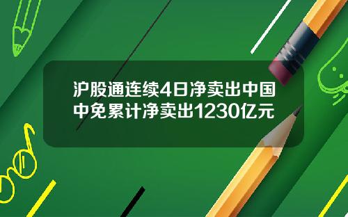 沪股通连续4日净卖出中国中免累计净卖出1230亿元