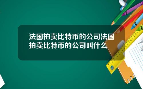 法国拍卖比特币的公司法国拍卖比特币的公司叫什么