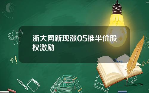 浙大网新现涨05推半价股权激励