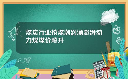 煤炭行业抢煤潮汹涌澎湃动力煤煤价飚升