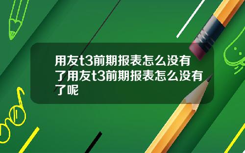 用友t3前期报表怎么没有了用友t3前期报表怎么没有了呢