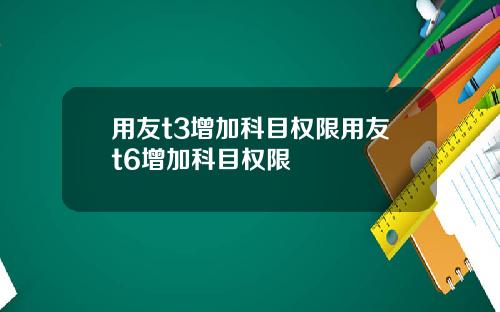 用友t3增加科目权限用友t6增加科目权限