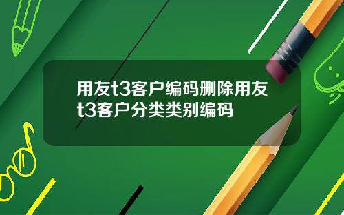 用友t3客户编码删除用友t3客户分类类别编码