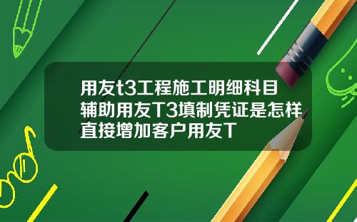 用友t3工程施工明细科目辅助用友T3填制凭证是怎样直接增加客户用友T