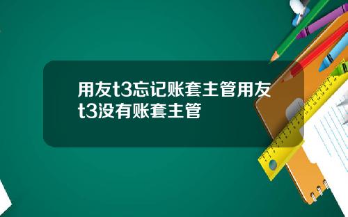 用友t3忘记账套主管用友t3没有账套主管