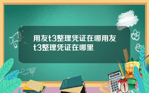 用友t3整理凭证在哪用友t3整理凭证在哪里