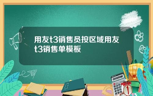 用友t3销售员按区域用友t3销售单模板