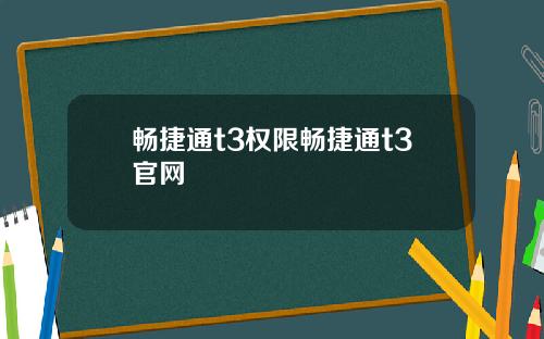 畅捷通t3权限畅捷通t3官网