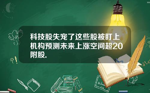 科技股失宠了这些股被盯上机构预测未来上涨空间超20附股.