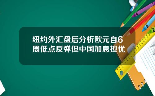 纽约外汇盘后分析欧元自6周低点反弹但中国加息担忧