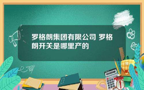 罗格朗集团有限公司 罗格朗开关是哪里产的