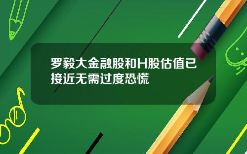 罗毅大金融股和H股估值已接近无需过度恐慌