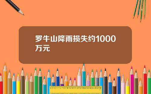 罗牛山降雨损失约1000万元