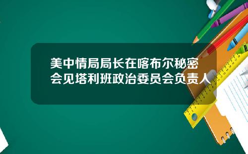 美中情局局长在喀布尔秘密会见塔利班政治委员会负责人