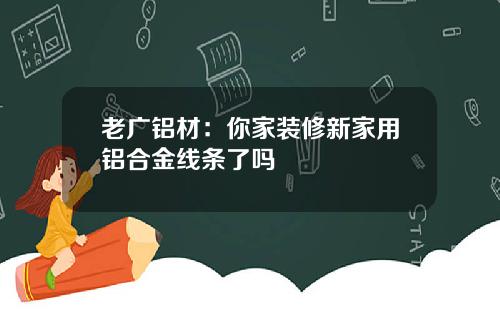 老广铝材：你家装修新家用铝合金线条了吗