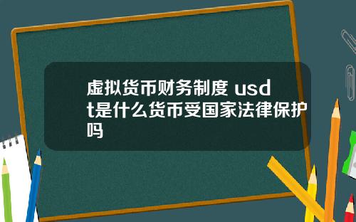 虚拟货币财务制度 usdt是什么货币受国家法律保护吗