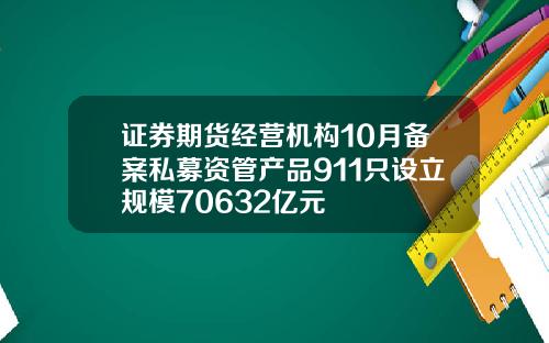 证券期货经营机构10月备案私募资管产品911只设立规模70632亿元