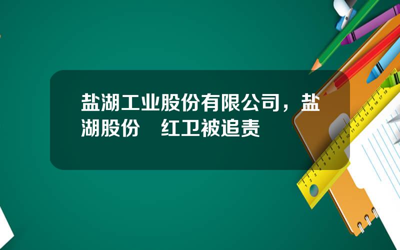 盐湖工业股份有限公司，盐湖股份贠红卫被追责