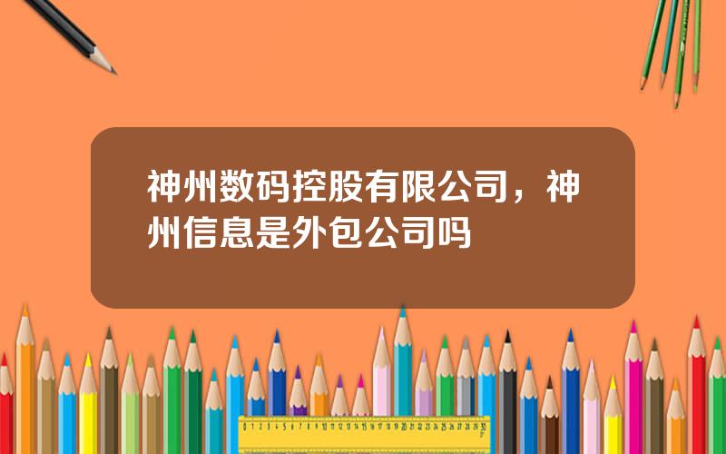 神州数码控股有限公司，神州信息是外包公司吗