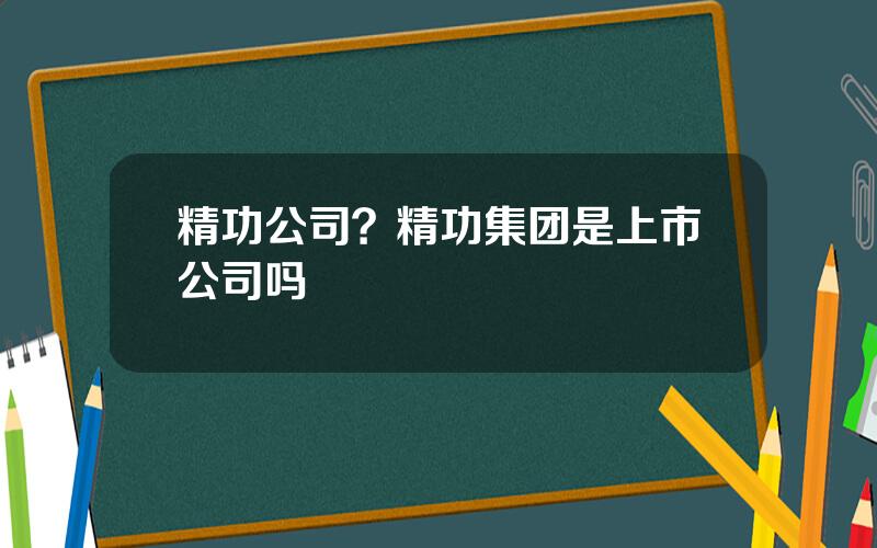 精功公司？精功集团是上市公司吗