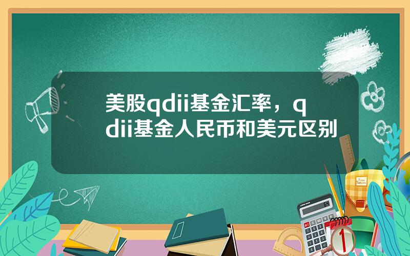 美股qdii基金汇率，qdii基金人民币和美元区别