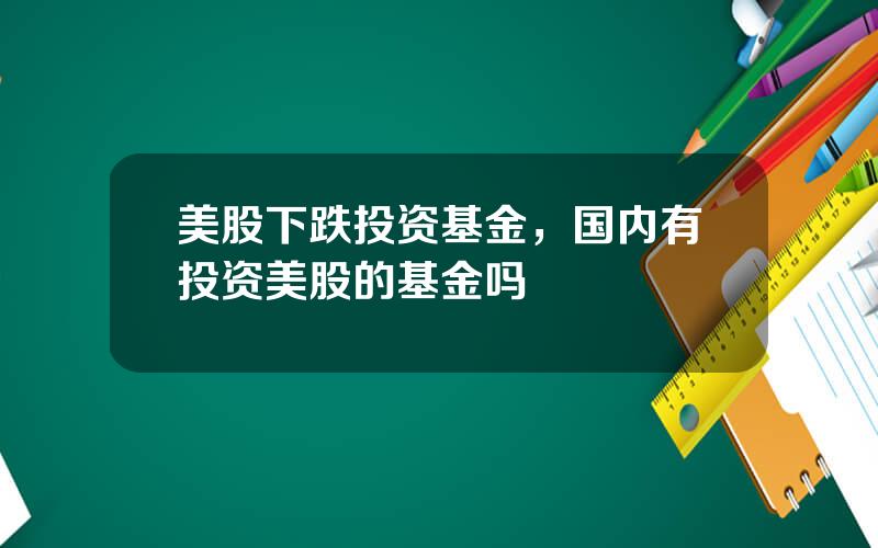 美股下跌投资基金，国内有投资美股的基金吗