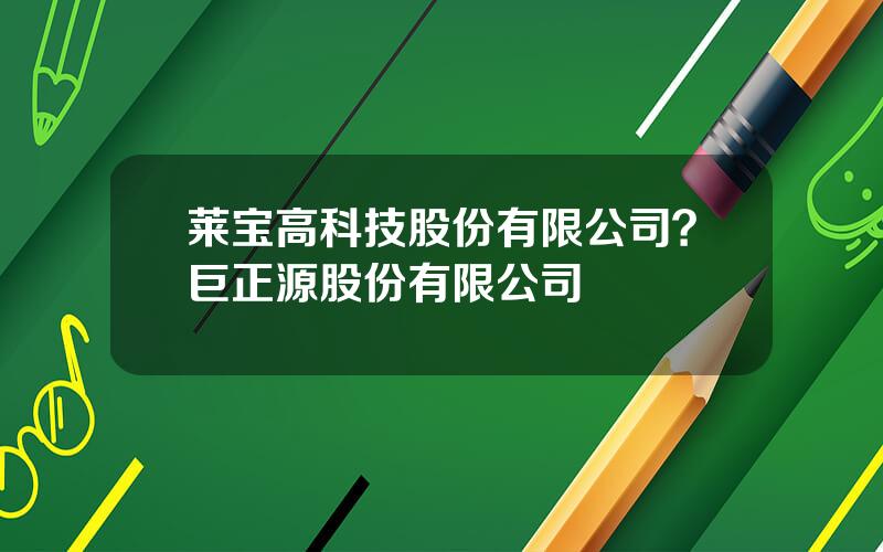 莱宝高科技股份有限公司？巨正源股份有限公司