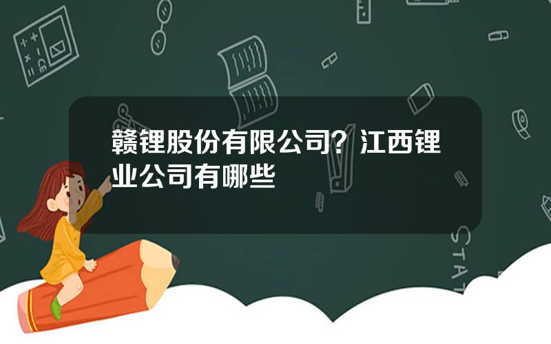 赣锂股份有限公司？江西锂业公司有哪些