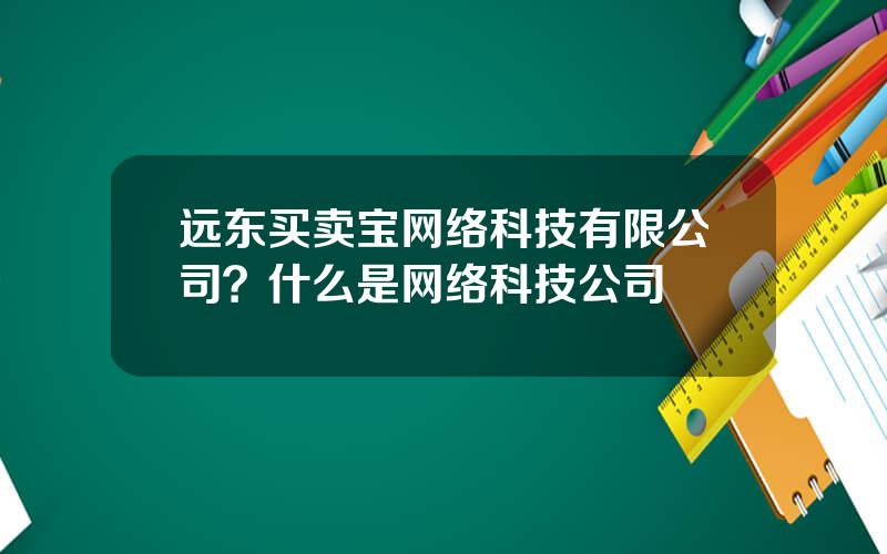 远东买卖宝网络科技有限公司？什么是网络科技公司